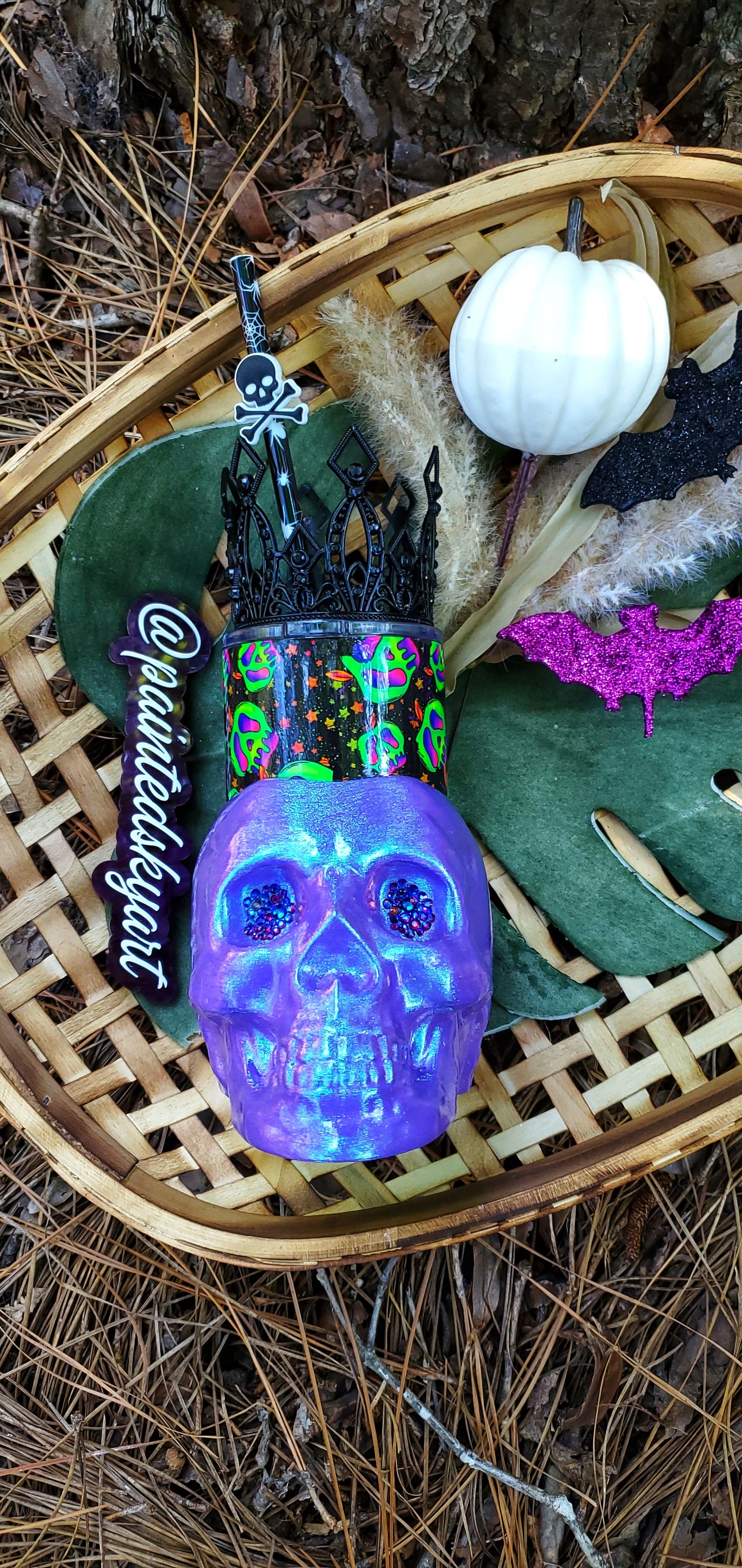 16 oz Skull Queen 3D Fall Holiday Tumbler