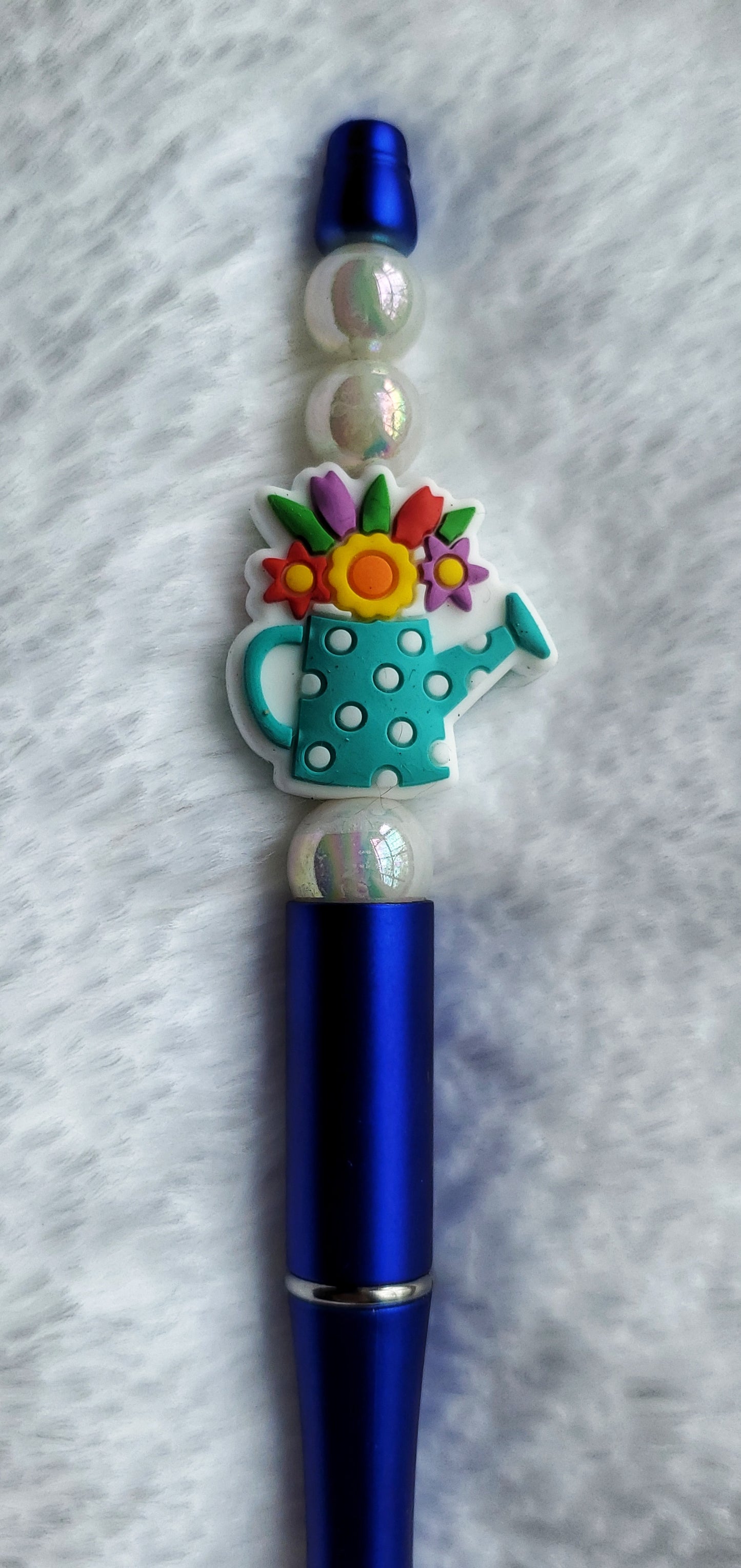 Floral Watering Can Beaded Pen