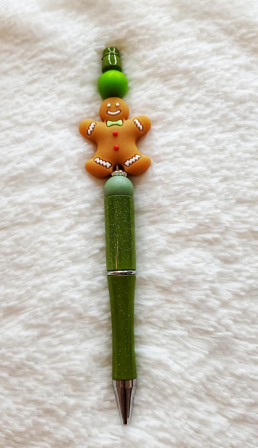 Gingerbread Boy Beaded Pen